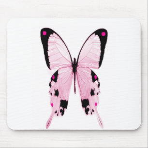 mousepad cor-de-rosa e preto da borboleta