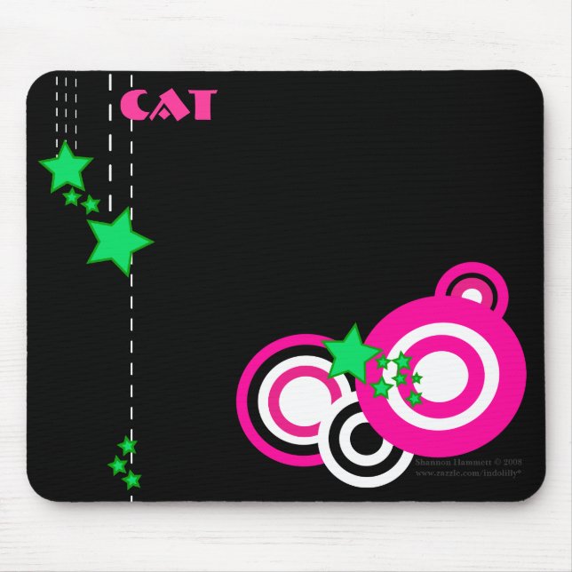 Mousepad cor-de-rosa e verde Personalizar-Retro (Frente)