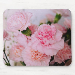 Mousepad cor-de-rosa flores do craveiro estilo vintage foto