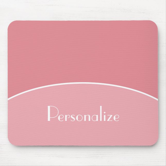 Mousepad Cor-de-rosa Moderna Profissional Chic com Nome (Frente)
