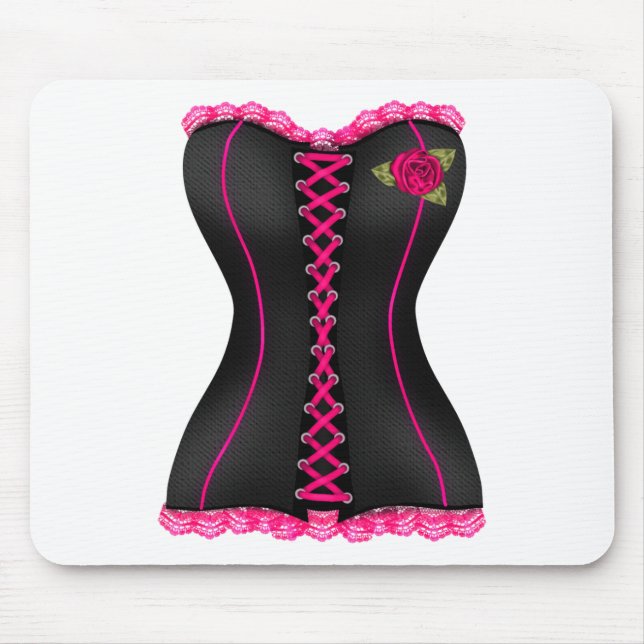 Mousepad Cor de rosa preto (Frente)