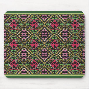 Mousepad Cor-de-rosa vibrante e Abstrato verde