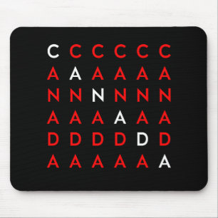 Mousepad Cor Escura Quebra-cabeça de Palavra Cruzada do Can