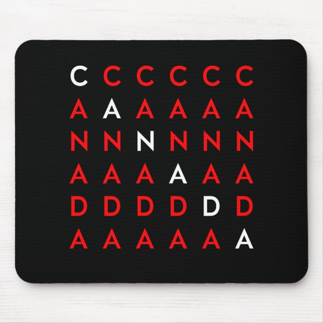 Mousepad Cor Escura Quebra-cabeça de Palavra Cruzada do Can (Frente)