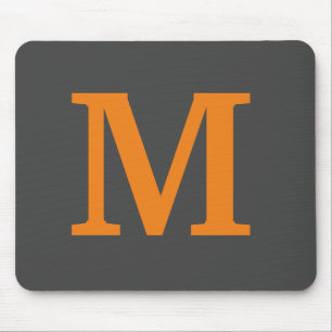 Mousepad Cor laranja Letra inicial/monograma