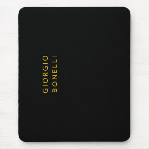 Mousepad Cor Nome Pessoal Minimalista Moderno Cor Dourada e
