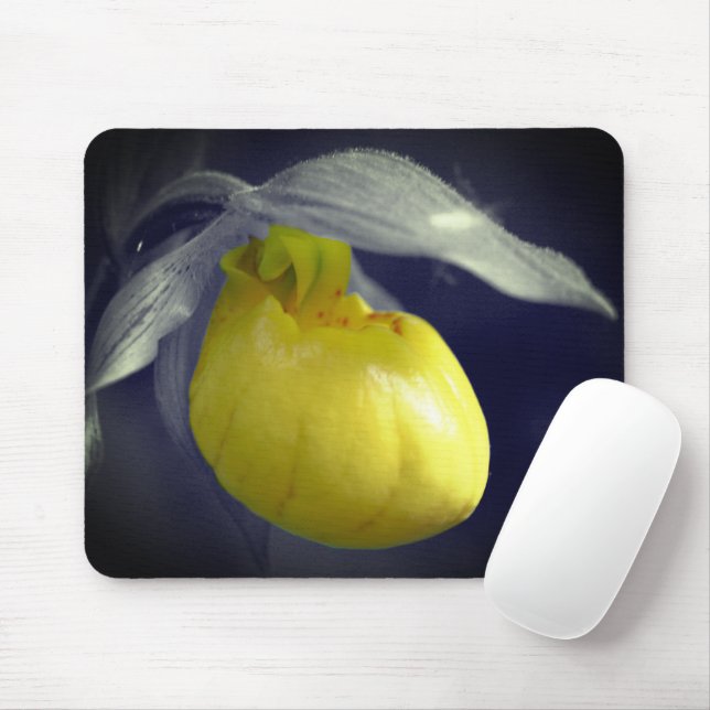 Mousepad Cor Parcial do Flor Orquídeo da Senhora Amarela (Com mouse)