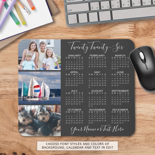 Mousepad Cor Personalizada do Script de Foto do Calendário  (Criador carregado)
