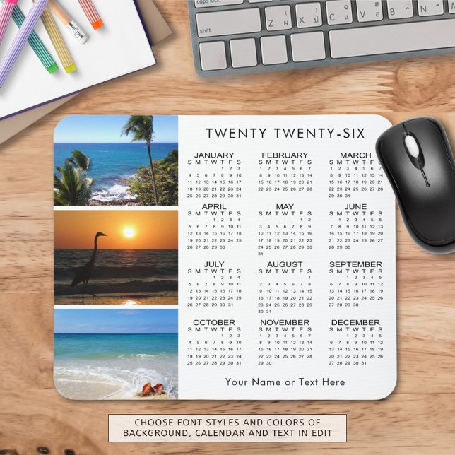 Mousepad Cor Personalizada Personalizada do Calendário 3 20 (Criador carregado)