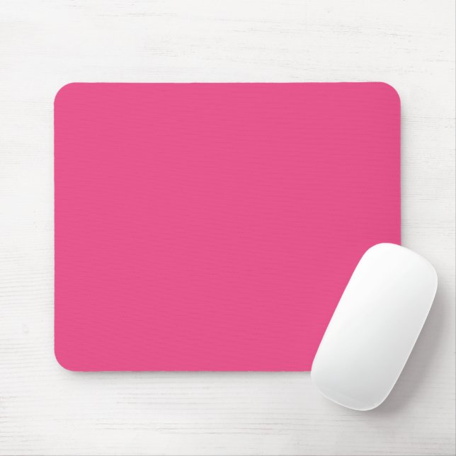 Mousepad Cor simples, cor-de-rosa quente, rosa francês (Com mouse)
