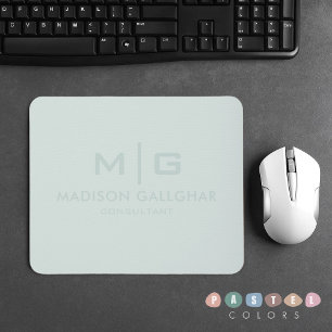 Mousepad Cor Verde do Sage do Pastel de Luz Sólida
