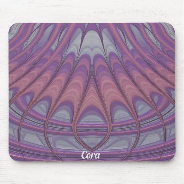 Mousepad CORA ~ Lavanda rosa e Design roxa (Frente)