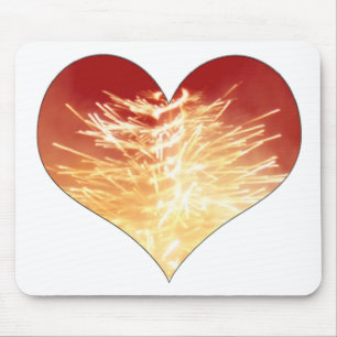 Mousepad coração a fogo