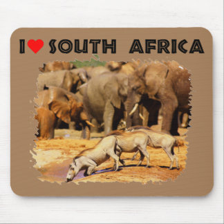 Mousepad Coração África do Sul, warthogs e elefantes