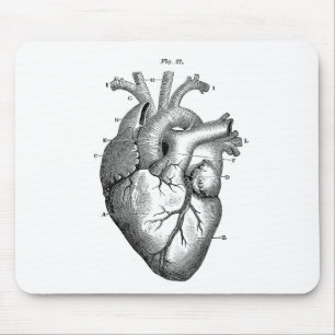 Mousepad Coração anatômico preto