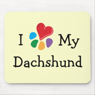 Mousepad Coração animal de Lover_I meu Dachshund