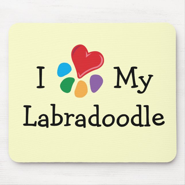 Mousepad Coração animal de Lover_I meu Labradoodle (Frente)