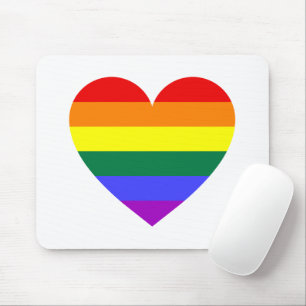 Mousepad Coração arco-íris Orgulho gay LGBT