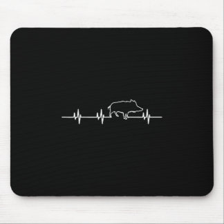 Mousepad Coração Batendo Ekg Javali Caçador Caça