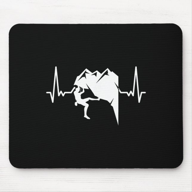 Mousepad Coração Batendo Escalada Bouldering Montanhista (Frente)