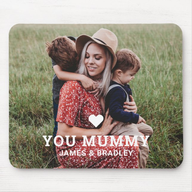 Mousepad Coração Bonita Te Ama Foto De Dia de as mães Mamã (Frente)