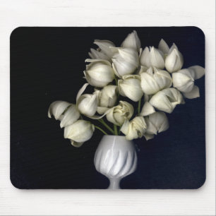 Mousepad "Coração branco em preto"
