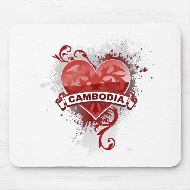 Mousepad Coração Cambodia (Frente)