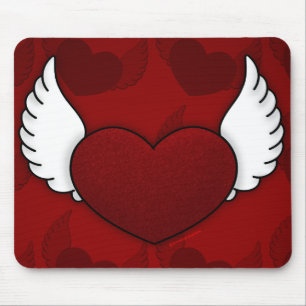 Mousepad Coração com Bocal de Asas