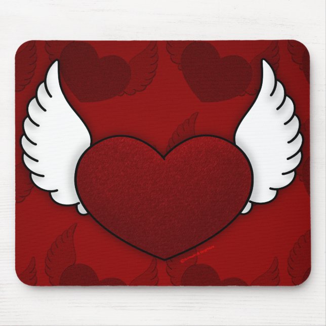 Mousepad Coração com Bocal de Asas (Frente)
