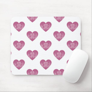 Mousepad Coração Cor-de-Rosa Giratório, Presente Romântico 