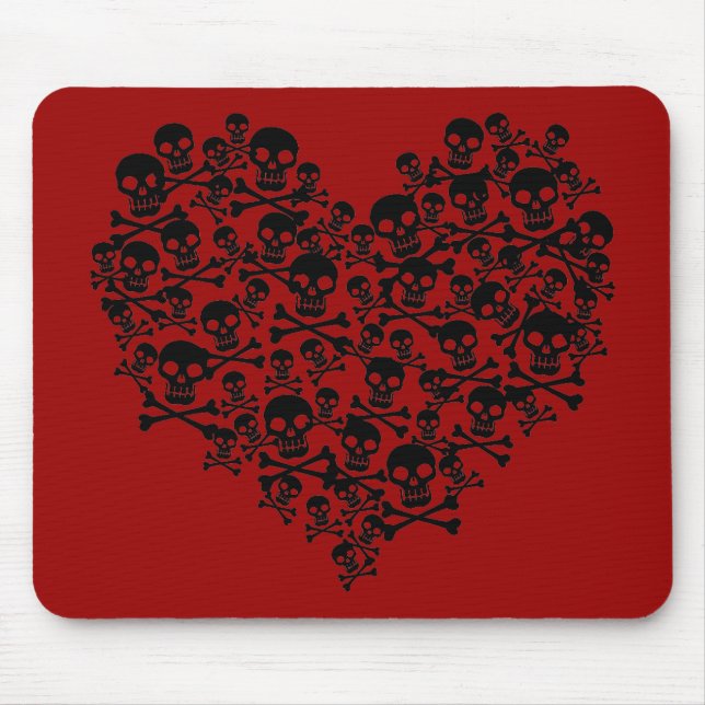 Mousepad Coração Crânio (Frente)
