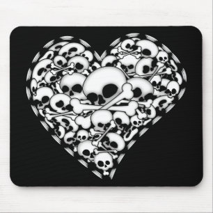 Mousepad Coração Crânio