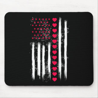 Mousepad Coração da Bandeira Americana do Dia dos Namorados