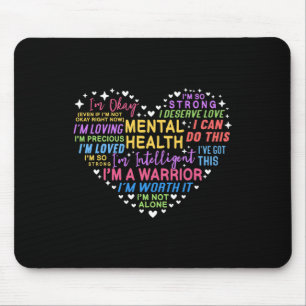 Mousepad Coração da Consciência da Saúde Mental