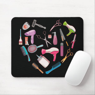 Mousepad Coração da Ferramenta Hairdresser Hairstylist