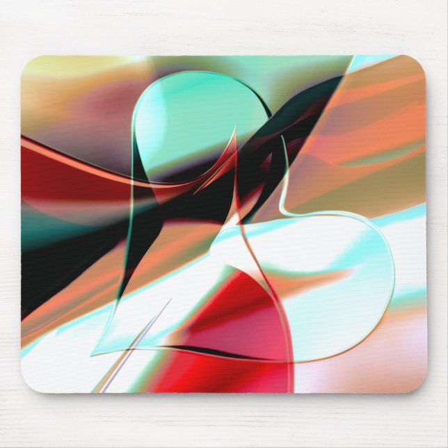 Mousepad coração das linhas cristalinas misturadas na curva (Frente)