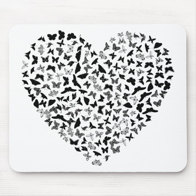 Mousepad Coração de borboletas (Frente)