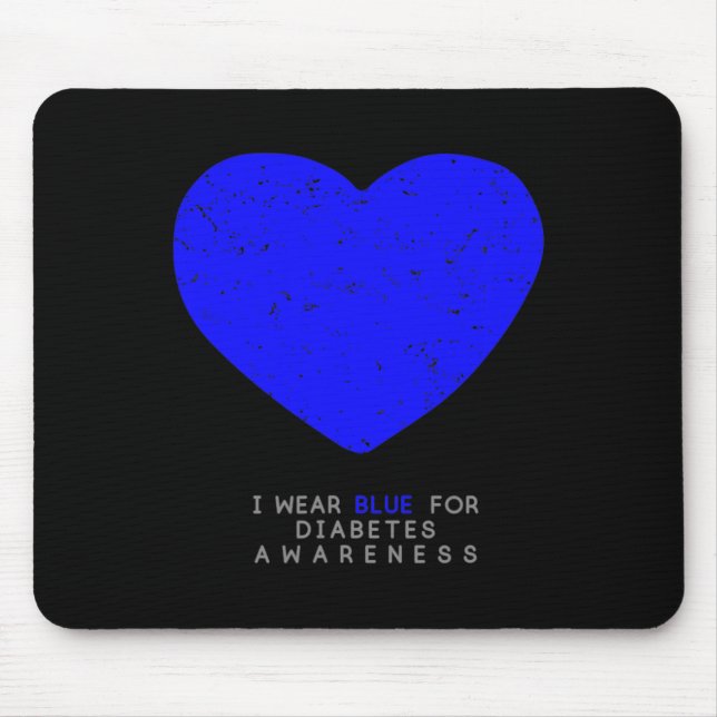 Mousepad Coração de Consciência da Diabetes (Frente)