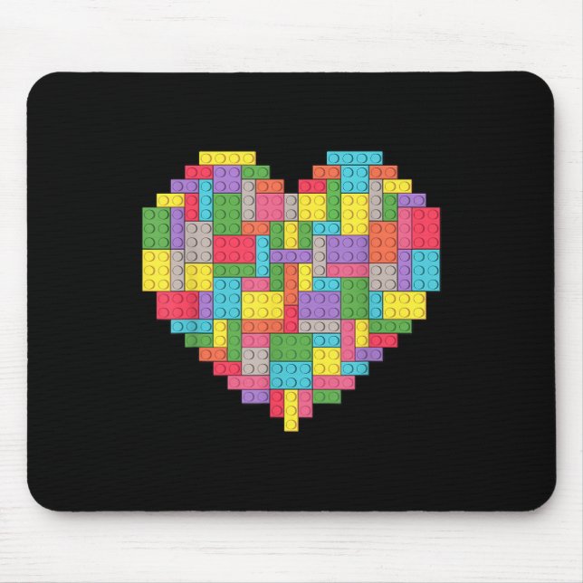Mousepad Coração de Construção de Bloco do Master Builder (Frente)