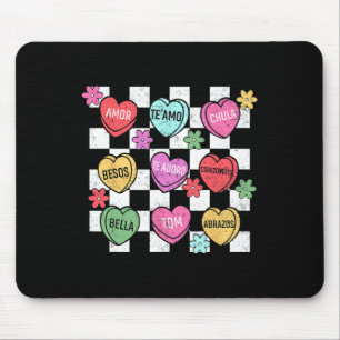 Mousepad Coração de Conversa de São Valentim em Espanhol Fe