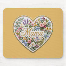 Coração de Floral Amarelo com Falsa Bordadura Mama