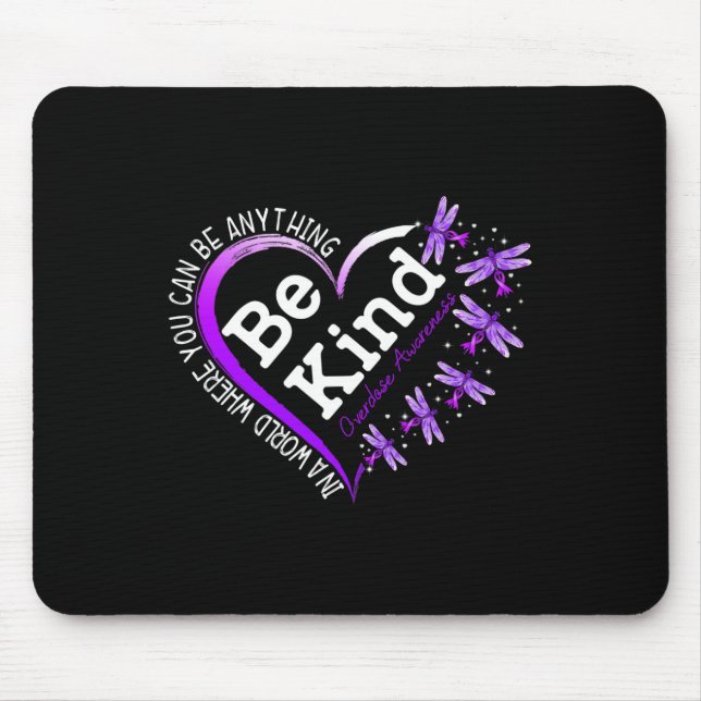 Mousepad Coração de Libélula Seja Gentil Purple Consciencia (Frente)