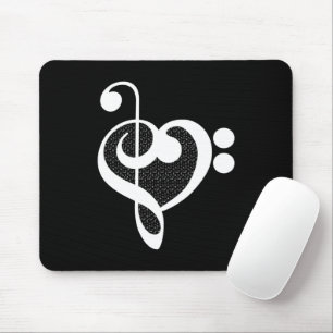 Mousepad Coração de Música - Eu Amo Música
