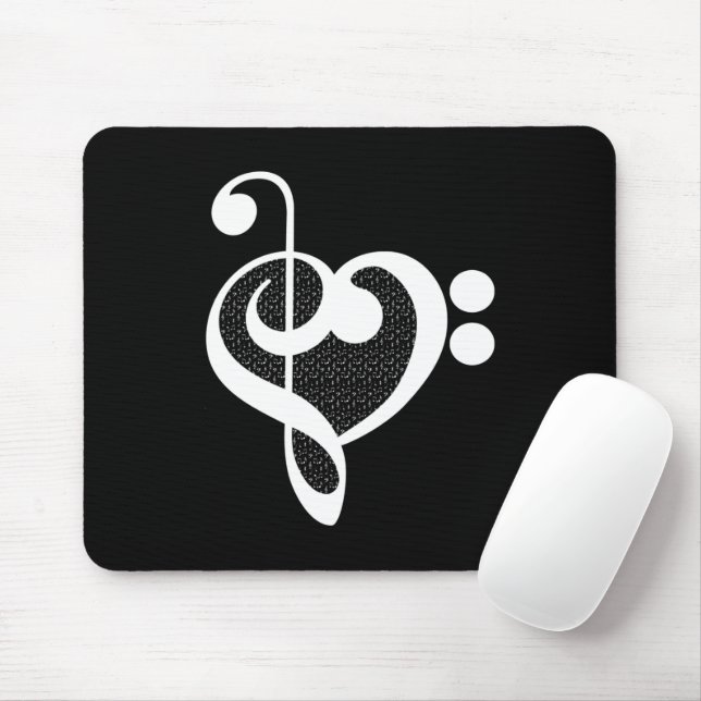 Mousepad Coração de Música - Eu Amo Música (Com mouse)