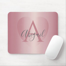 Mousepad Coração de Rosé Dourado Monograma