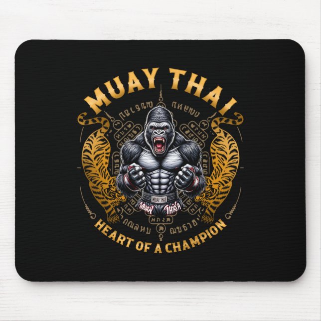 Mousepad Coração de um Campeão - Kickboxing e Muay Thai com (Frente)