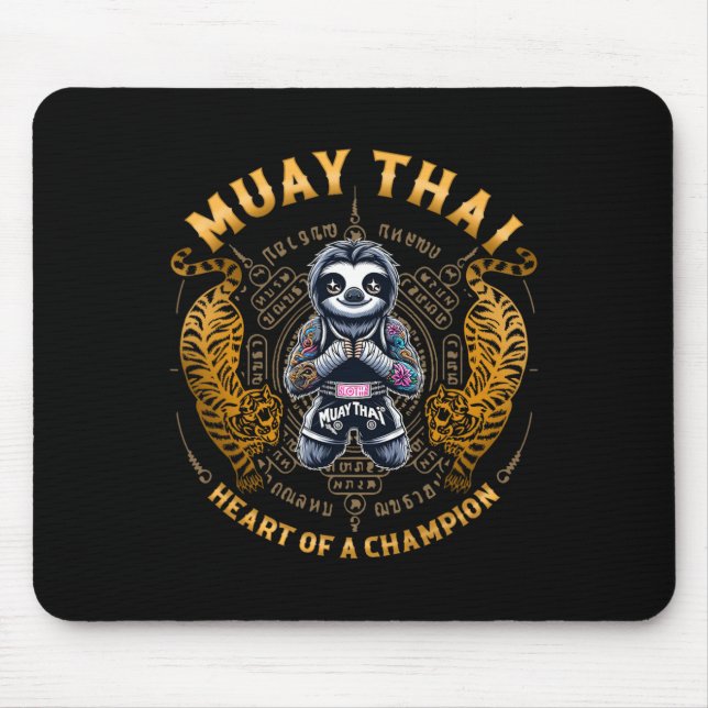 Mousepad Coração de um Campeão - Kickboxing e Muay Thai Cor (Frente)