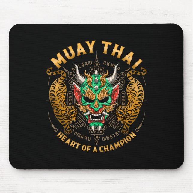 Mousepad Coração de um Campeão - Kickboxing e Muay Thai Oni (Frente)