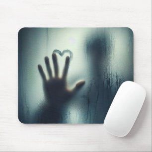 Mousepad Coração Desenhado À Mão Em Vidro Molhado