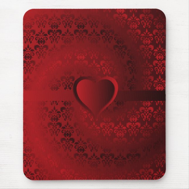 Mousepad Coração do damasco vermelho (Frente)